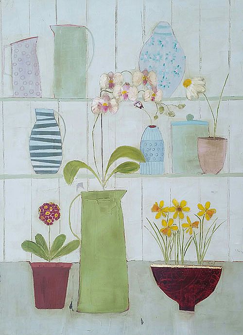 Eithne  Roberts - Orchid jug and daffodil bowl